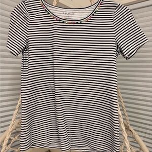 Talbots navy and White Striped T-Shirt